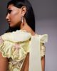 ASOS LUXE ASOS LUXE embellished 3D floral lace mini dress with drop pearls in yellow - 2