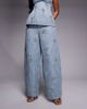 ASOS LUXE ASOS LUXE embellished heart barrel pants in blue boucle - part of a set - 2