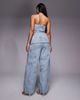 ASOS LUXE ASOS LUXE embellished heart barrel pants in blue boucle - part of a set - 4
