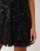 ASOS LUXE ASOS LUXE embellished scoop neck mini dress with faux feather hem in black - 2