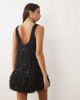 ASOS LUXE ASOS LUXE embellished scoop neck mini dress with faux feather hem in black - 3