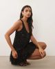 ASOS LUXE ASOS LUXE embellished scoop neck mini dress with faux feather hem in black - 4