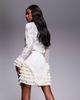 ASOS LUXE ASOS LUXE embroidered mini skirt with ruffle detail in cream - part of a set-White - 2