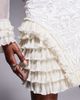 ASOS LUXE ASOS LUXE embroidered mini skirt with ruffle detail in cream - part of a set-White - 3