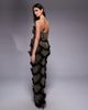 ASOS LUXE ASOS LUXE faux-gem embellished strapless maxi dress with scallop hem in black and gold - 3