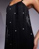 ASOS LUXE ASOS LUXE faux pearl embellished fringe jumpsuit in black - 3
