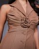 ASOS LUXE ASOS LUXE halterneck vest with corsage detail in brown pinstripe - part of a set-Multi - 4