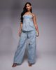 ASOS LUXE ASOS LUXE heart embellished bouclé corset bandeau top in light blue - part of a set - 3