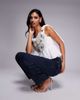 ASOS LUXE ASOS LUXE heart embellished peplum top with bow shoulder details in white - 2