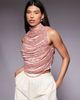 ASOS LUXE ASOS LUXE high neck beaded top in dusky pink - 1