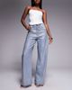 ASOS LUXE ASOS LUXE hotfix embellished wide leg jeans in light blue - 1