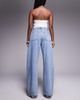 ASOS LUXE ASOS LUXE hotfix embellished wide leg jeans in light blue - 2