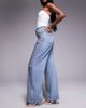 ASOS LUXE ASOS LUXE hotfix embellished wide leg jeans in light blue - 3