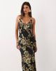 ASOS LUXE ASOS LUXE jacquard midi dress in black and gold jacquard-Multi - 2