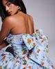ASOS LUXE ASOS LUXE jacquard mini dress with corset and bow back in capri floral-Blue - 4