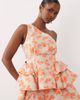 ASOS LUXE ASOS LUXE jacquard one shoulder top in orange - part of a set-Multi - 1