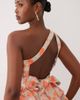 ASOS LUXE ASOS LUXE jacquard one shoulder top in orange - part of a set-Multi - 3