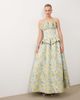 ASOS LUXE ASOS LUXE jacquard pleated bandeau maxi dress in yellow and blue-Multi - 1