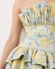 ASOS LUXE ASOS LUXE jacquard pleated bandeau maxi dress in yellow and blue-Multi - 3