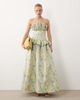 ASOS LUXE ASOS LUXE jacquard pleated bandeau maxi dress in yellow and blue-Multi - 4