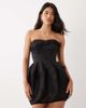 ASOS LUXE ASOS LUXE jacquard pleated ruffle bust mini dress in black - 4