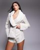 ASOS LUXE ASOS LUXE jacquard shorts in cream - part of a set-White - 4