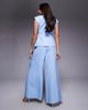 ASOS LUXE ASOS LUXE linen look pants in blue - part of a set - 4
