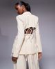 ASOS LUXE ASOS LUXE macrame blazer in stone - part of a set-Neutral - 4