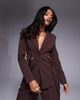 ASOS LUXE ASOS LUXE macrame tailored blazer in chocolate - part of a set-Brown - 1
