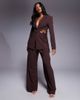 ASOS LUXE ASOS LUXE macrame tailored blazer in chocolate - part of a set-Brown - 2