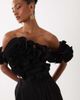 ASOS LUXE ASOS LUXE off-the-shoulder top with 3D flower detail in black - 1