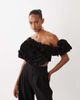 ASOS LUXE ASOS LUXE off-the-shoulder top with 3D flower detail in black - 2
