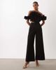 ASOS LUXE ASOS LUXE off-the-shoulder top with 3D flower detail in black - 3