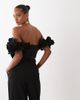 ASOS LUXE ASOS LUXE off-the-shoulder top with 3D flower detail in black - 4