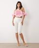 ASOS LUXE ASOS LUXE off-the-shoulder top with 3D flower detail in pink - 3