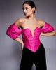 ASOS LUXE ASOS LUXE off the shoulder satin and velvet jumpsuit in black - 2