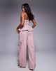 ASOS LUXE ASOS LUXE pearl embellished cotton twill barrel pants in pink - part of a set - 2