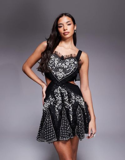 asos black skater dress LUXE ROXY - Stretch jersey Baby Boomer making it suitable for Rental Period:7 Days