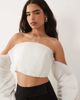 ASOS LUXE ASOS LUXE pleated bandeau long sleeve top in white - 1
