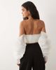 ASOS LUXE ASOS LUXE pleated bandeau long sleeve top in white - 3