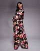 ASOS LUXE ASOS LUXE pleated wide leg PU pants in floral print - part of a set-Multi - 4