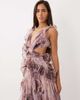 ASOS LUXE ASOS LUXE plunge maxi dress with ruched chiffon detail & open back in abstract print-Multi - 3