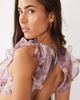 ASOS LUXE ASOS LUXE plunge maxi dress with ruched chiffon detail & open back in abstract print-Multi - 4