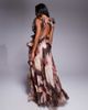 ASOS LUXE ASOS LUXE plunge maxi dress with ruched chiffon detail & open back in brown floral - 3