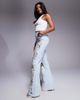 ASOS LUXE ASOS LUXE premium embellished gold denim jeans in mid wash blue - 3