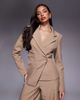 ASOS LUXE ASOS LUXE premium side seam detail blazer in tan - part of a set-Brown - 1