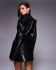 ASOS LUXE ASOS LUXE PU croc cropped blazer in black - part of a set - 4