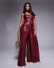 ASOS LUXE ASOS LUXE PU vest in dark cherry - part of a set-Red - 4