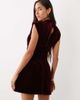 ASOS LUXE ASOS LUXE ruched bust structured velvet mini dress in burgundy - 4