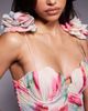 ASOS LUXE ASOS LUXE Ruched corset top with flower strap detail in blurred floral-Multi - 2